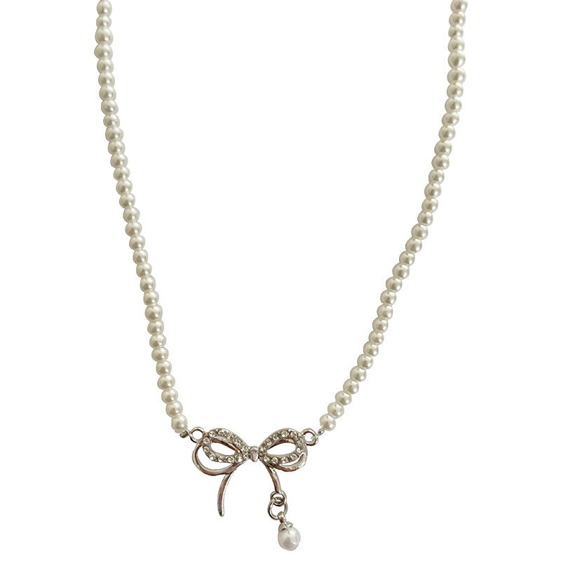 High Grade Bow Pearl Necklace